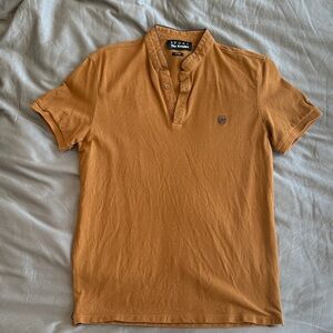 The Kooples Sport Men's Short Sleeve Henley Polo - Rust Orange